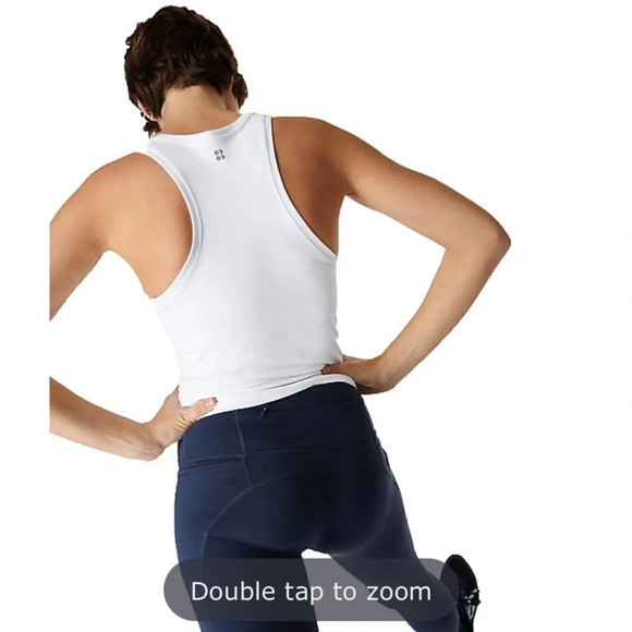Sweaty Betty Women's XL Athlete Seamless Tank Top Performance White Yoga NWT - Picture 6 of 10